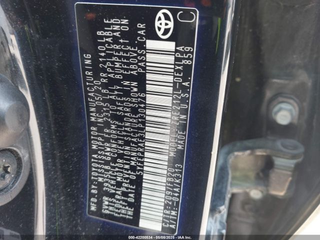 5YFEPRAE3LP130476 Toyota 2zr-fae