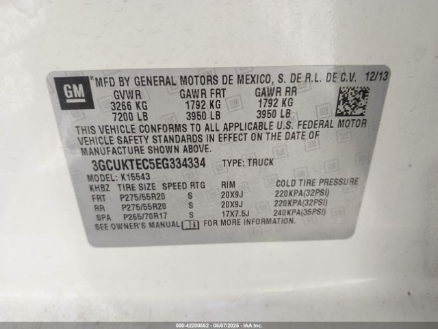 3GCUKTEC5EG334334 Chevrolet Silverado 1500 High Country