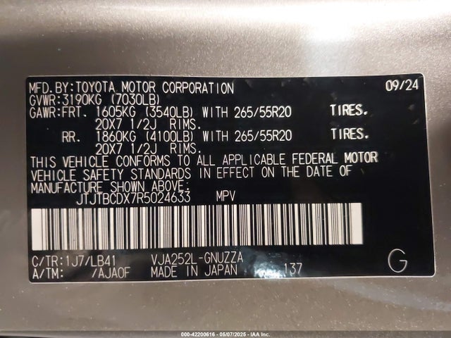Lexus Gx 550 Premium+ 2024 JTJTBCDX7R5024633 Image 9