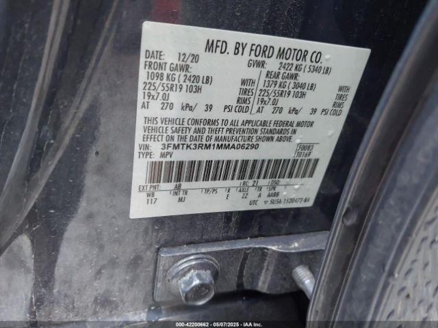 2021 FORD MUSTANG MACH-E 3FMTK3RM1MMA06290 Photo 8