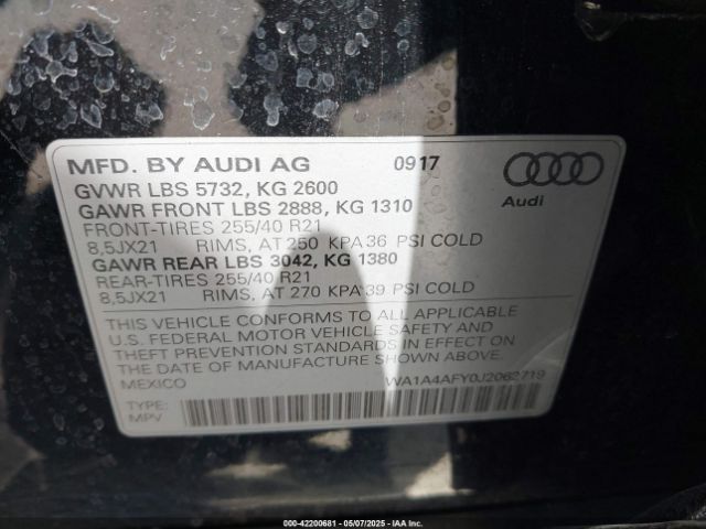 WA1A4AFY0J2062719 Audi Sq5 3.0t Premium Plus
