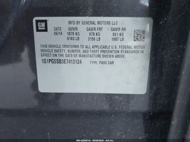 1G1PG5SB3E7413124 Chevrolet CRUZE LTZ
