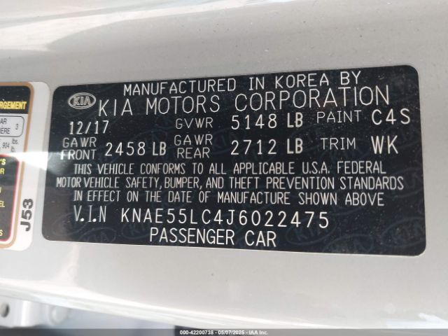 2018 KIA STINGER KNAE55LC4J6022475 Photo 8