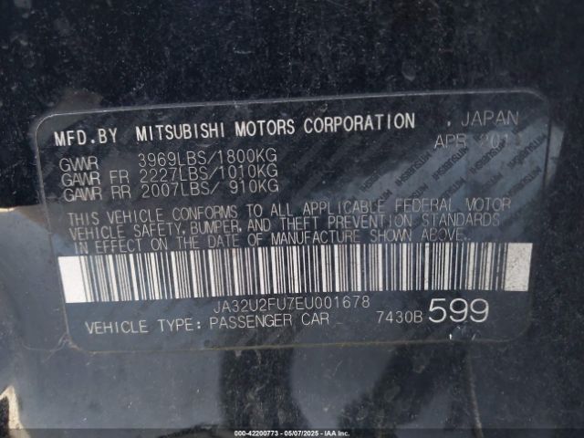 JA32U2FU7EU001678 Mitsubishi LANCER ES