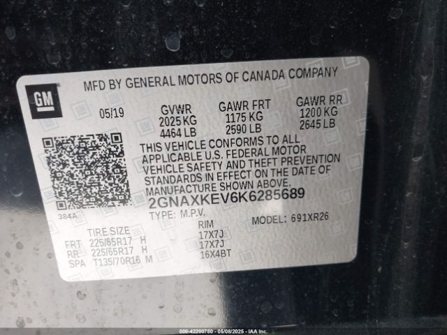 2019 CHEVROLET EQUINOX 2GNAXKEV6K6285689 Photo 8