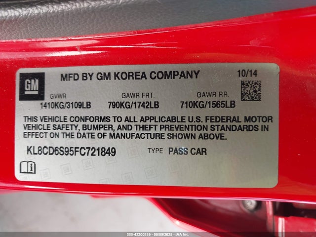 Chevrolet ll0 2015 KL8CD6S95FC721849 Image 9