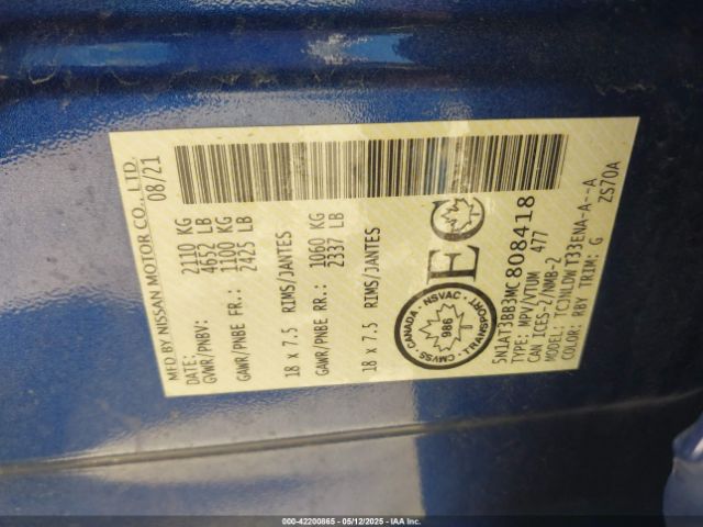 2021 NISSAN ROGUE 5N1AT3BB3MC808418 Photo 8