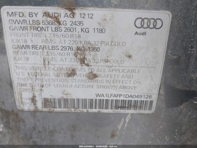 2013 AUDI Q5 WA1LFAFP1DA049126 Photo 8