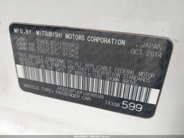 JA32U2FU0FU008599 Mitsubishi LANCER ES