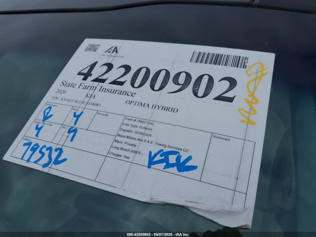 KNAGU4LE4L5038983 KIA Optima Hybrid Ex