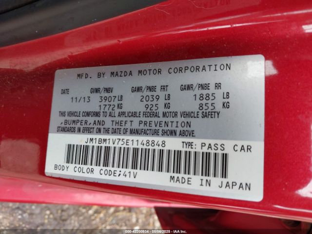 JM1BM1V75E1148848 Mazda Mazda3 I Touring