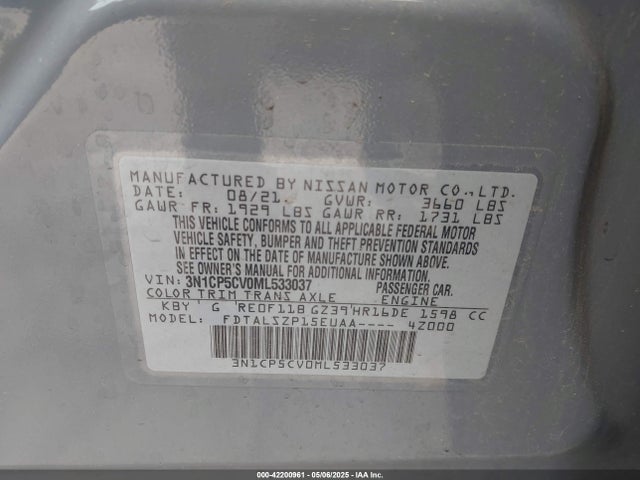 3N1CP5CV0ML533037 Nissan Kicks