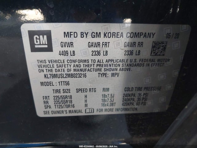 KL79MUSL2MB023216 Chevrolet Trailblazer Awd Rs