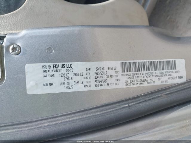 2016 CHRYSLER TOWN & COUNTRY 2C4RC1BG4GR193462 Photo 8