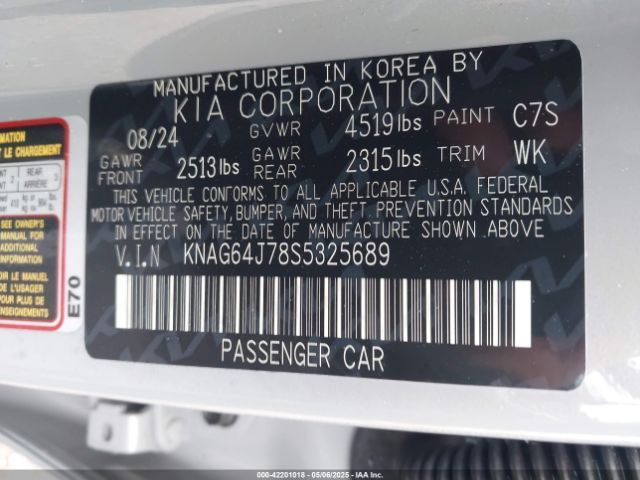 KNAG64J78S5325689 KIA K5 Gt-line