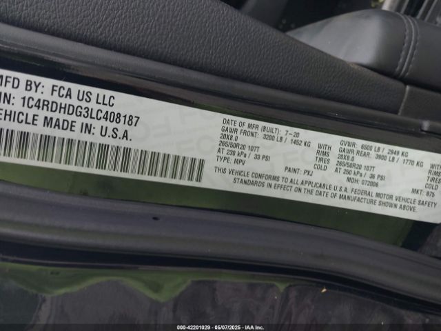 2020 DODGE DURANGO 1C4RDHDG3LC408187 Photo 8