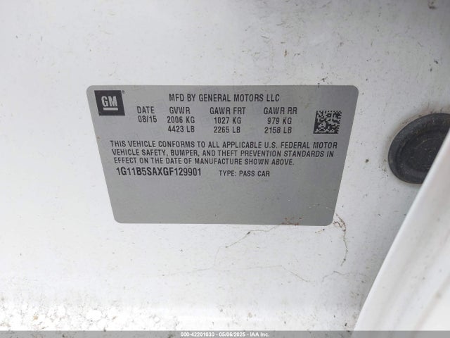 1G11B5SAXGF129901 Chevrolet Malibu Limited Ls