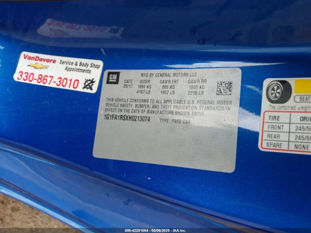 1G1FA1RSXH0213074 Chevrolet Camaro 1ls