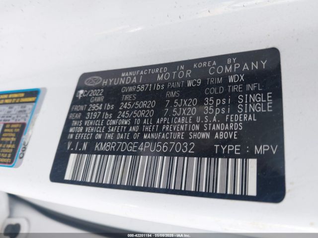 KM8R7DGE4PU567032 Hyundai Palisade Calligraphy