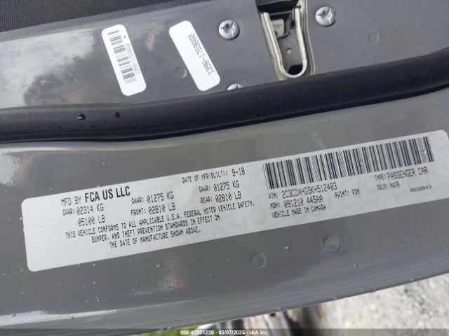2019 DODGE CHARGER 2C3CDXHG9KH512483 Photo 8