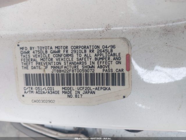 1996 LEXUS LS JT8BH22F8T0059072 Photo 8