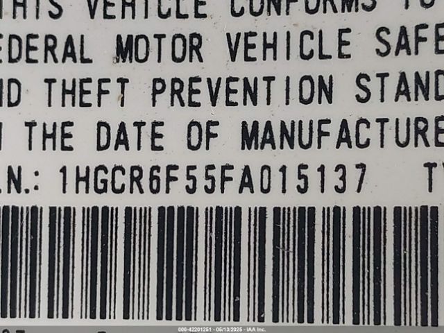 1HGCR6F55FA015137 Honda Accord Hybrid Ex-l