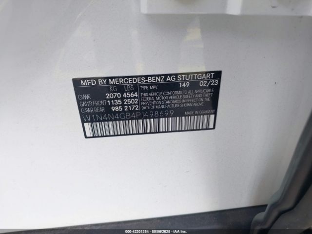 W1N4N4GB4PJ498699 Mercedes-Benz GLA 250