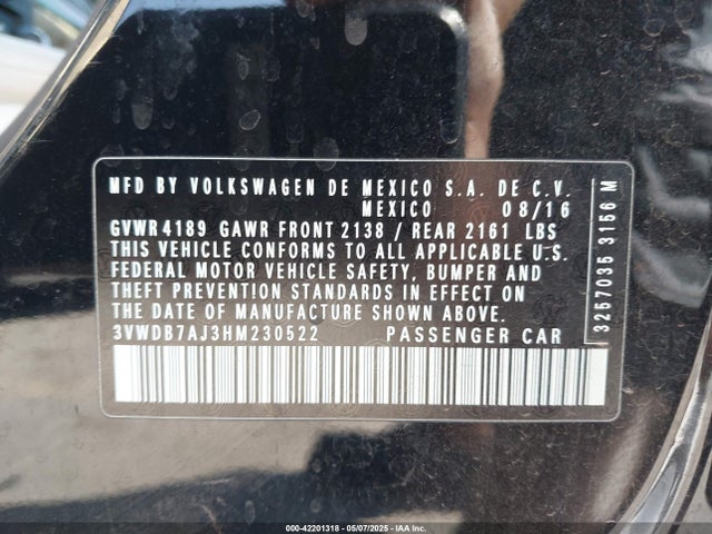 Volkswagen 1.4 tsi 2017 3VWDB7AJ3HM230522 Image 9