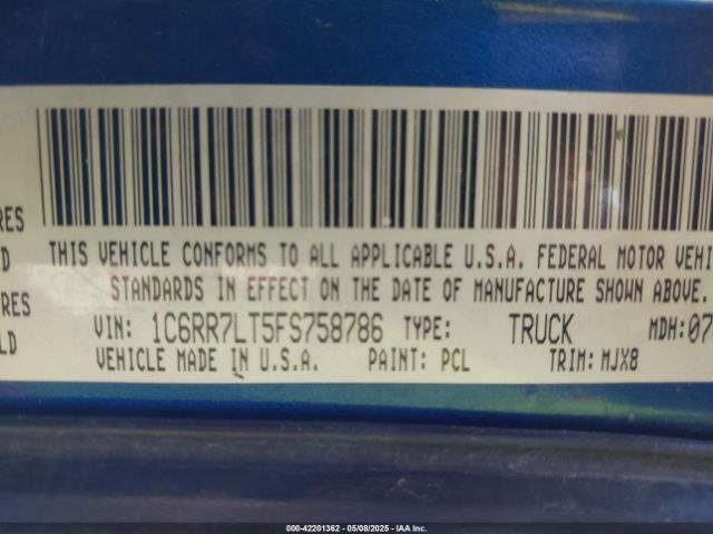 1C6RR7LT5FS758786 RAM 1500 Big Horn