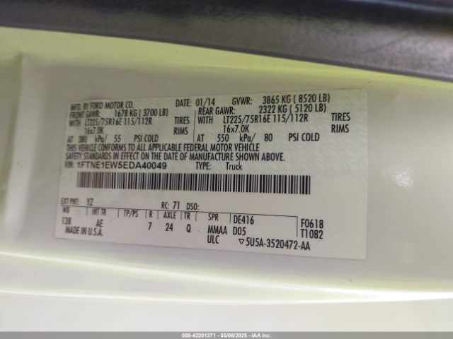 1FTNE1EW5EDA40049 Ford E-150 Commercial