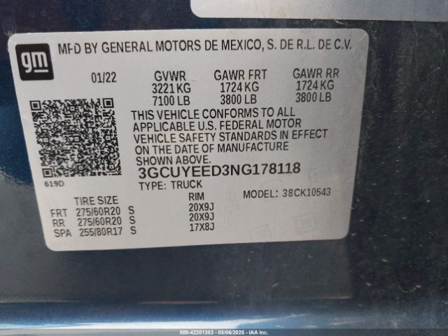 2022 CHEVROLET SILVERADO 1500 LTD 3GCUYEED3NG178118 Photo 8