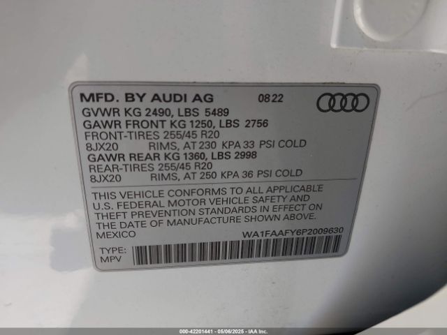 2023 AUDI Q5 WA1FAAFY6P2009630 Photo 8