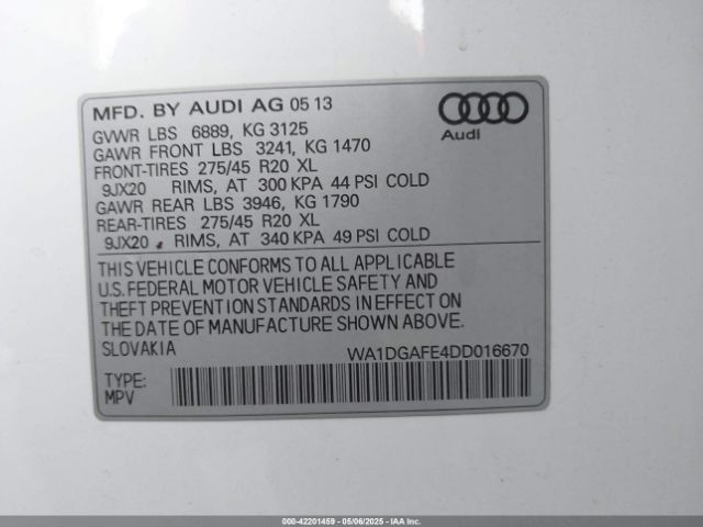2013 AUDI Q7 WA1DGAFE4DD016670 Photo 8