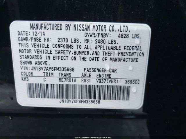 JN1BV7AP6FM335668 Infiniti Q50 Premium