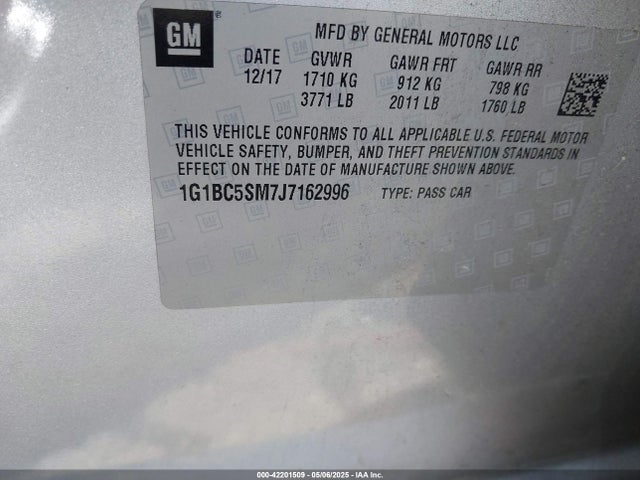1G1BC5SM7J7162996 Chevrolet Cruze Ls Auto