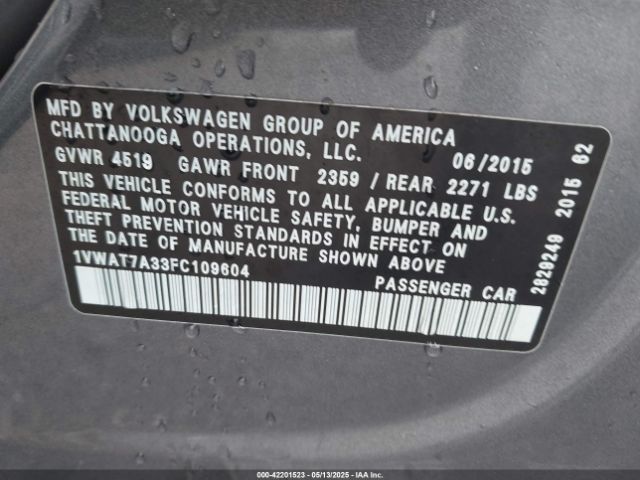 1VWAT7A33FC109604 Volkswagen Passat 1.8t Limited Edition