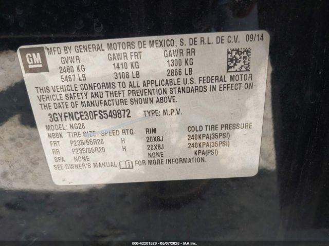3GYFNCE30FS549872 Cadillac Srx Performance Collection