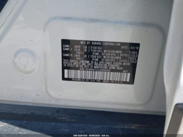 4S4BSATC5J3336205 Subaru u5