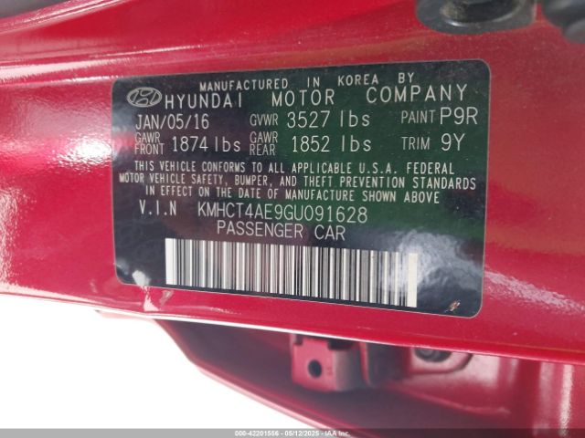 KMHCT4AE9GU091628 Hyundai ACCENT SE