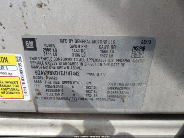 5GAKRBKD1EJ147442 Buick Enclave Leather