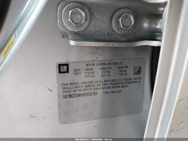 1G1BC5SMXH7230153 Chevrolet Cruze Ls Auto