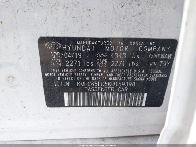 KMHC65LD5KU159398 Hyundai 2019