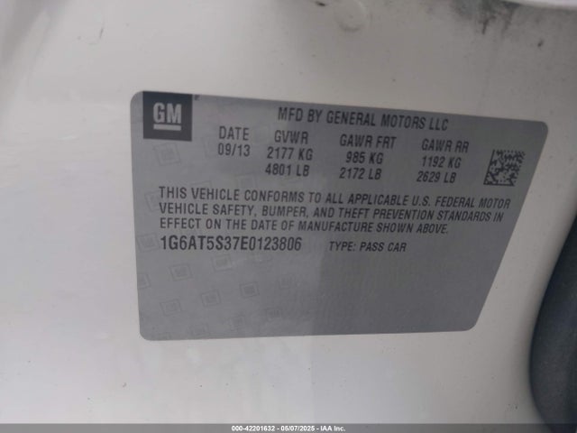Cadillac lfx 2014 1G6AT5S37E0123806 Image 9