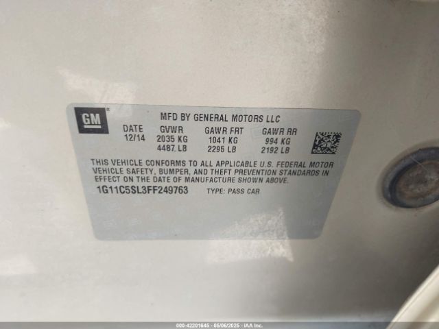 1G11C5SL3FF249763 Chevrolet MALIBU 1LT