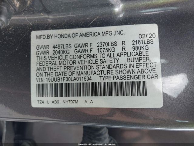 2020 ACURA TLX 19UUB1F30LA011504 Photo 8