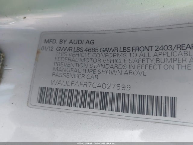2012 AUDI A5 WAULFAFR7CA027599 Photo 8