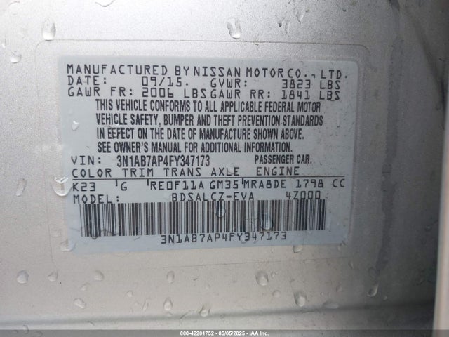 3N1AB7AP4FY347173 Nissan SENTRA S
