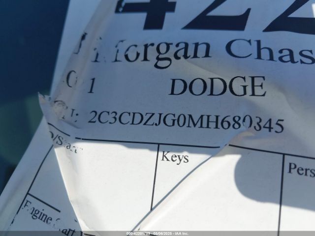 2C3CDZJG0MH680845 Dodge Challenger Gt