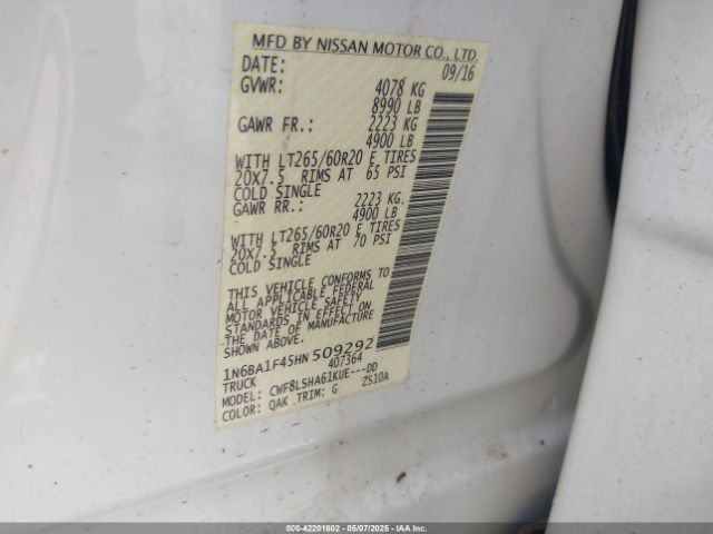 2017 NISSAN TITAN XD 1N6BA1F45HN509292 Photo 8