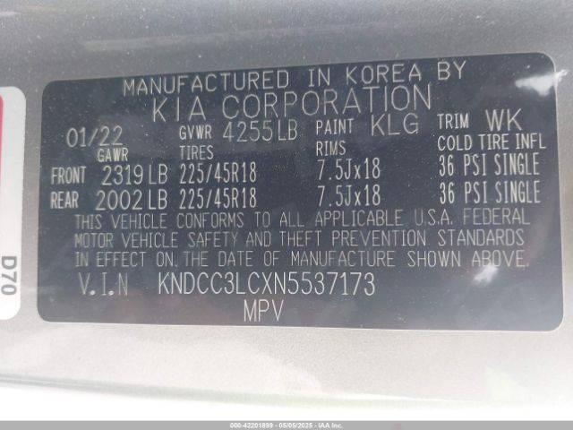 KNDCC3LCXN5537173 KIA gdi